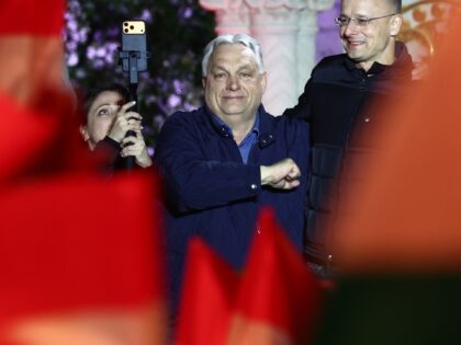 hungary Prime Minister Viktor Orban during his rally a day ahead of the parliamentary elec