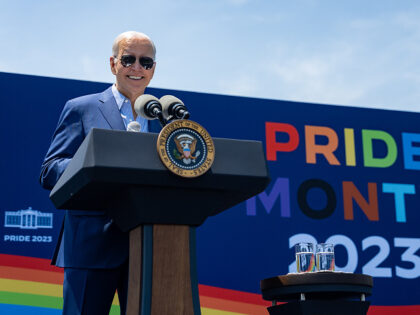 President Joe Biden delivers remarks at a Pride celebration, Saturday, June 10, 2023, on t