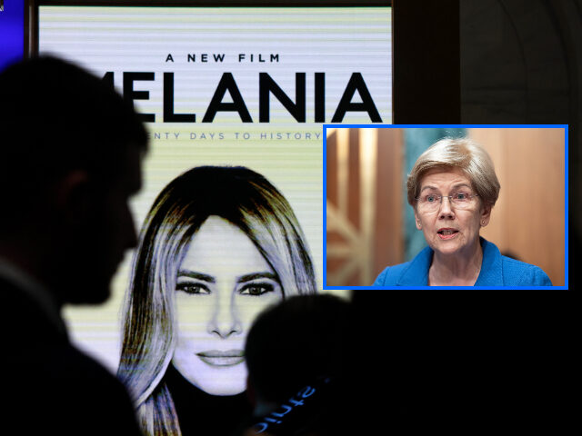 NEW YORK, NEW YORK - JANUARY 28: Advertisements for the First Lady's new film are dis