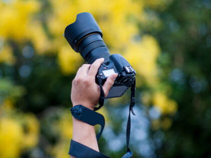 person holding camera