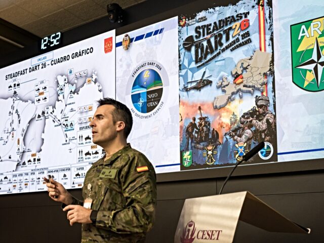 MADRID, SPAIN - FEBRUARY 05: Commander Pedro Soriano Morales of the Spanish Army during th