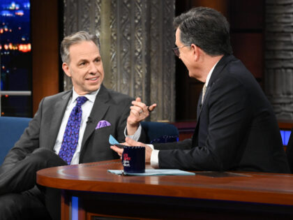 NEW YORK CITY - MARCH 5: The Late Show with Stephen Colbert and guest Jake Tapper during W
