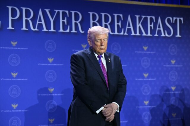 Donald Trump at the National Prayer Breakfast on February 5, 2026