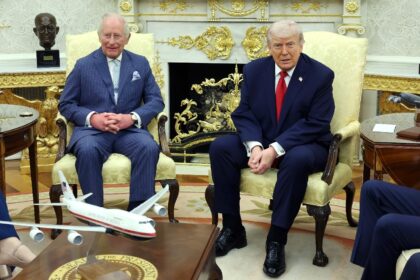 King Charles III and President Donald Trump chatted in the Oval Office