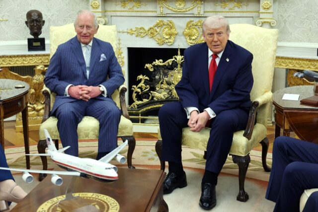 King Charles III and President Donald Trump chatted in the Oval Office