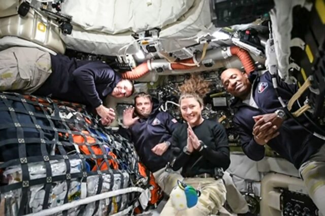 As the Orion spacecraft whips around the Moon the astronauts -- Americans Christina Koch,
