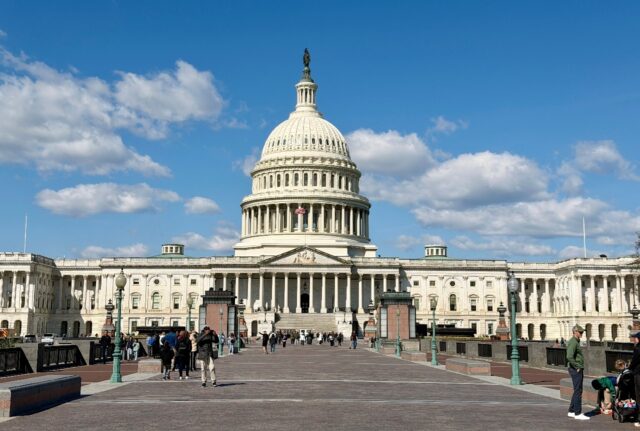 The United States Capitol in Washington, DC is pictured on April 7, 2026