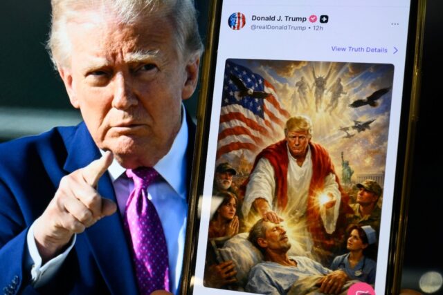 US President Donald Trump sparked outrage after posting a social media image that appeared