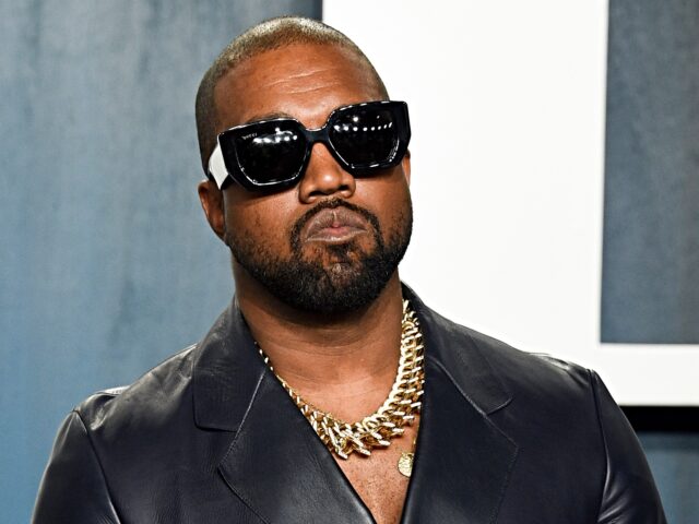Kanye West appears at the Vanity Fair Oscar Party in Beverly Hills, Calif., on Feb. 9, 202