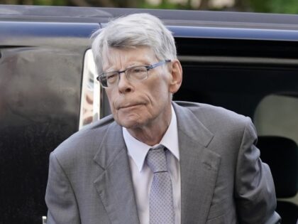 Author Stephen King arrives at federal court before testifying for the Department of Justi
