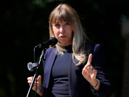 owa congressional candidate Sarah Trone Garriott speaks during an Iowa Democratic Party ra