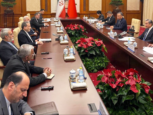 In this photo released by the Telegram channel of Iranian Foreign Minister Abbas Araghchi,