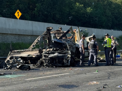 This photo provided by the Virginia State Police, shows the scene of a fatal accident invo