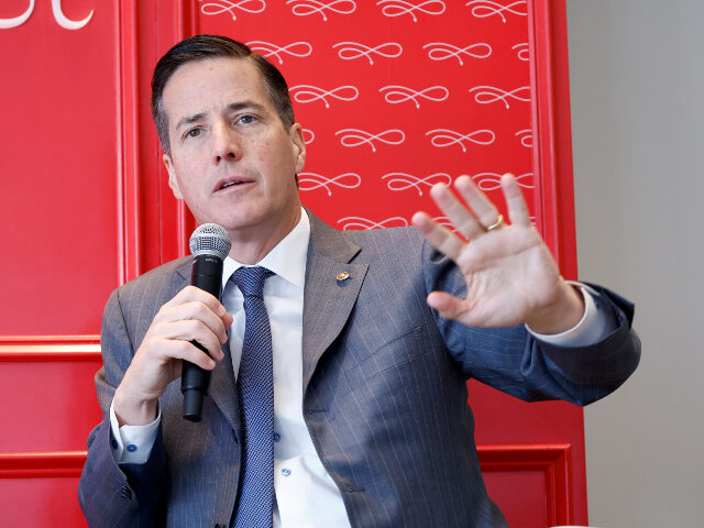 Senator Bernie Moreno speaks onstage during the Puck Power Breakfast at Riggs Washington D