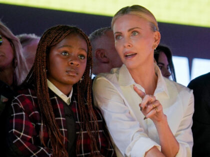 Kim Jisoo, Jackson Theron and Charlize Theron at Christian Dior Ready To Wear Spring 2024