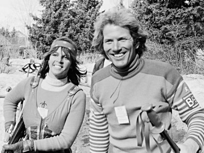 Franco-American singer Claudine Longet and her partner, American alpine ski racer Spider S