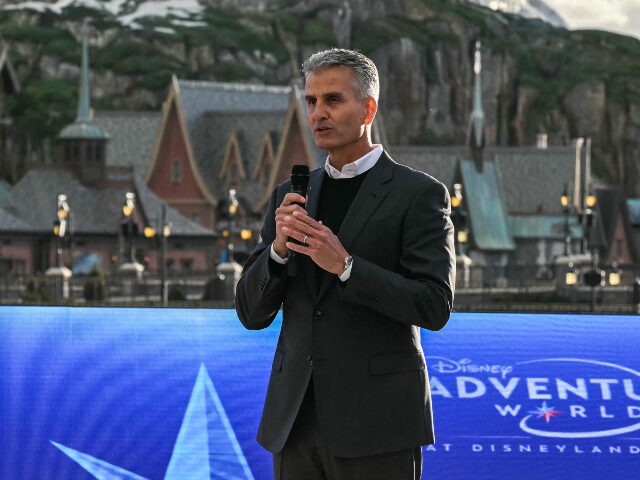 Disney CEO Josh D'Amaro speaks during the inauguration of the expanded 'Disney A