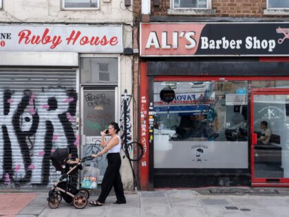 Street scene in Bethnal Green in the East End where the diverse population, which is predo