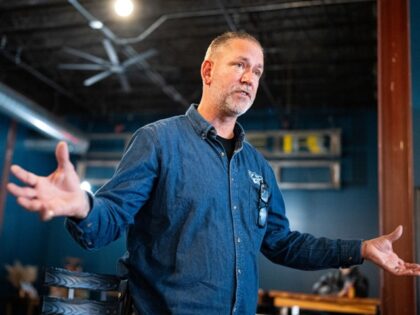 UNITED STATES - OCTOBER 14: Independent Senate candidate Dan Osborn speaks during his camp