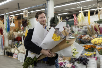 LOS ANGELES, CA - NOVEMBER 08: Florist Levi Snyder makes his daily visit to the Original L