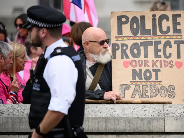 LONDON, ENGLAND - OCTOBER 01: Members of the "Pink Ladies" demonstrate against migrant acc