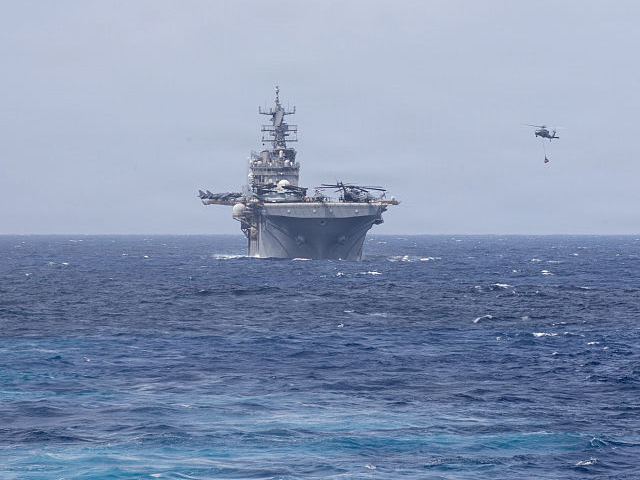 CARIBBEAN SEA - OCTOBER 21: In this handout provided by the U.S. Navy, The Wasp-class amph