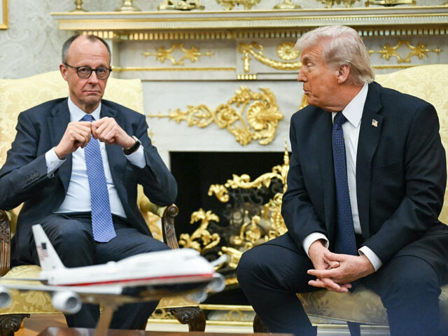 US President Donald Trump meets with German Chancellor Friedrich Merz in the Oval Office o