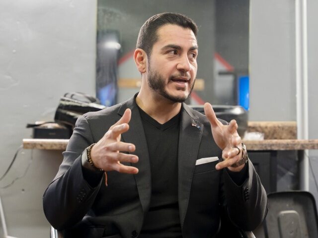 GRAND RAPIDS, MICH. - FEBRUARY 21: U.S. Senate candidate Abdul El-Sayed speaks with custom