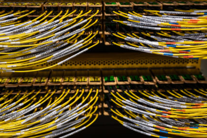 The Hyve custom designed AI network switch displayed on the exhibition floor at the Nvidia