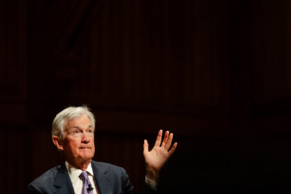 CAMBRIDGE, MASSACHUSETTS - MARCH 30: Federal Reserve Chairman Jerome Powell speaks during