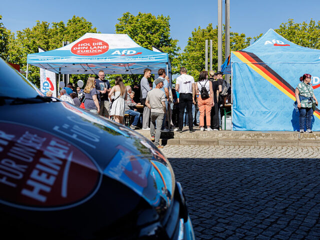 SCHONEBECK, GERMANY - MAY 1: Supporters of Ulrich Siegmund (not pictured), lead candidate
