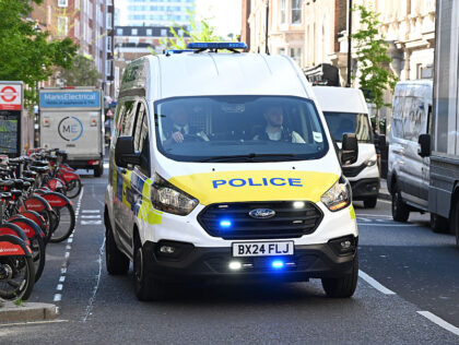 LONDON, ENGLAND - MAY 01: A Police van arrives at Westminster Magistrates' Court as E