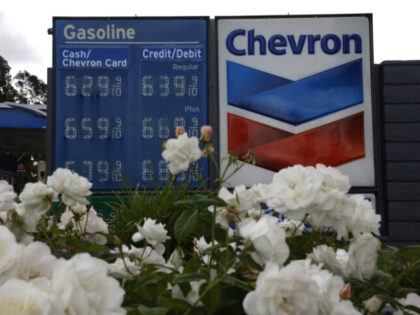 LOS ANGELES, CALIFORNIA - MAY 04: Gas prices over $6 a gallon are displayed at a Chevron s