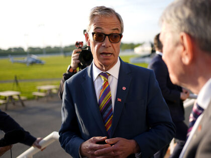 Reform UK leader Nigel Farage arrives at a gathering for party supporters at Chelmsford Ci