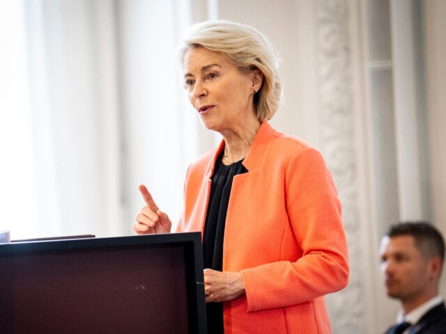 President of the European Commission Ursula von der Leyen speaks at the international conf