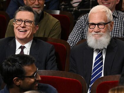 The Late Show with Stephen Colbert and guest David Letterman during Thursday's May 14, 202
