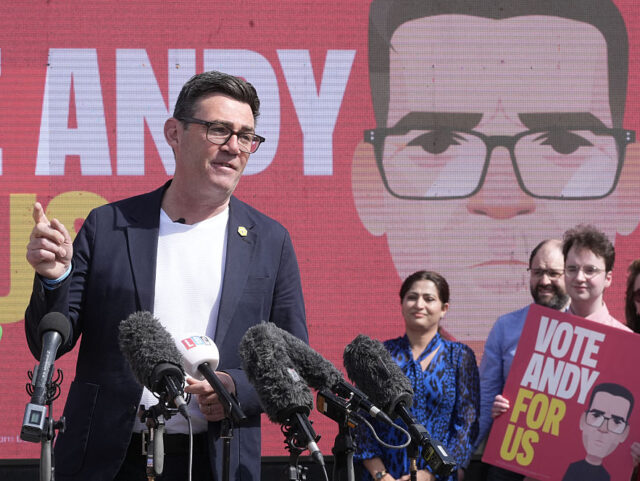Makerfield by-election Andy Burnham makes a speech surrounded by supporters at the launch of his campaign as Labo