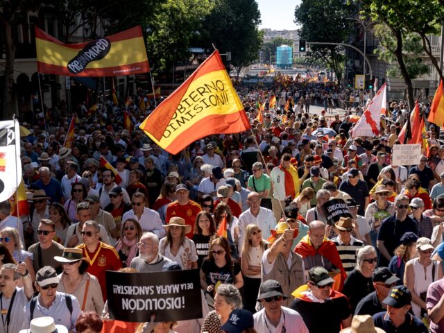 MADRID, SPAIN - MAY 23: Thousands of people gather in downtown to protest against Spanish