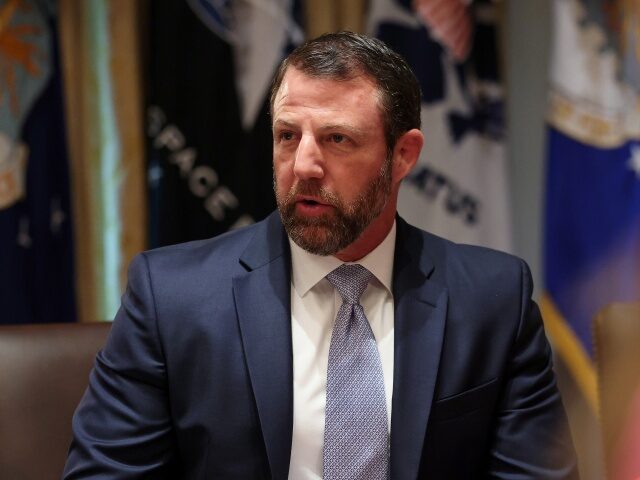 WASHINGTON, DC - MAY 27: U.S. Secretary of Homeland Security Markwayne Mullin speaks durin