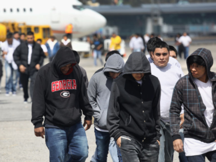 GUATEMALA CITY, GUATEMALA - FEBRUARY 09: Guatemalan immigrants deported from the United St