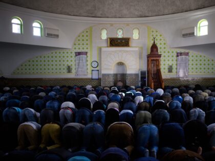 VIENNA, AUSTRIA - OCTOBER 13: Muslim worshippers gather for Friday prayers at the IZW Vien