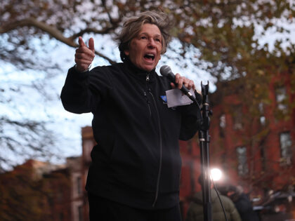 Randi Weingarten, President of the American Federation of Teachers (AFT), speaks as Starbu