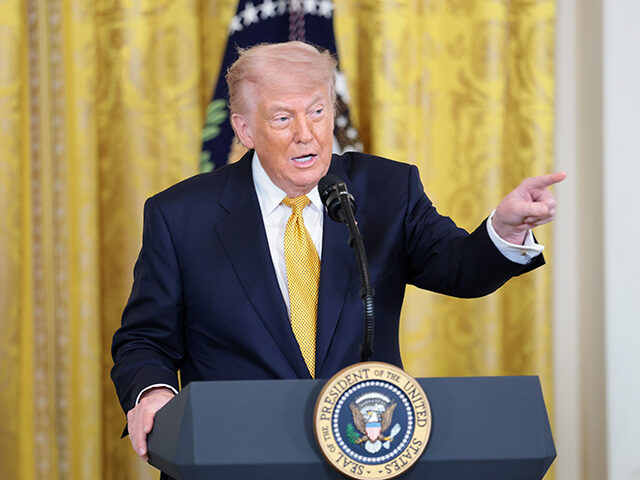 GettyImages2274824373 U.S. President Donald Trump speaks during a military mothers celebration in the East Room