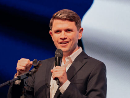 Democratic Senate Candidate James Talarico speaks at a rally at Rich's Houston on May