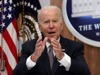 U.S. President Joe Biden speaks during a virtual Major Economies Forum on Energy and Clima