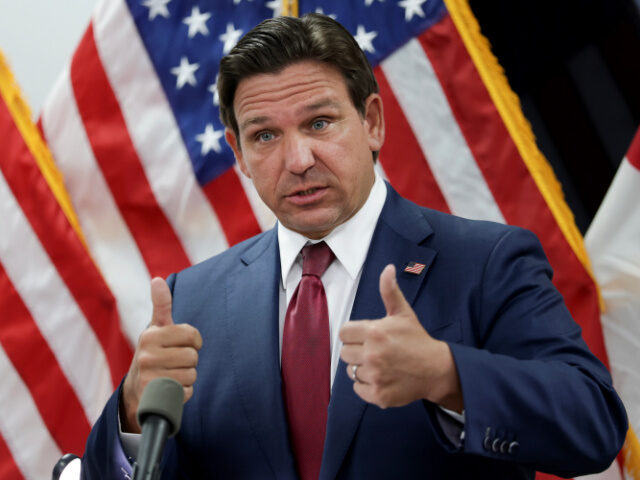 Florida Gov. Ron DeSantis speaks during a press conference on April 10, 2025 in Miami, Flo