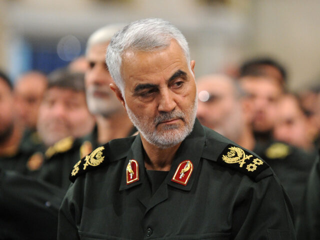 Iranian Quds Force commander Qassem Soleimani attends Iranian supreme leader Ayatollah Ali