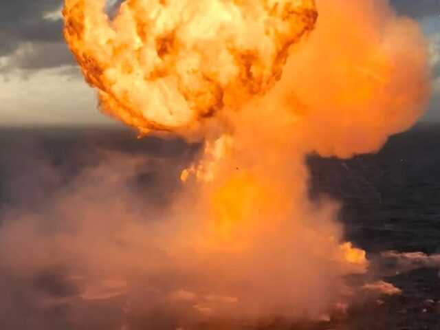 SpaceX explosion in ocean