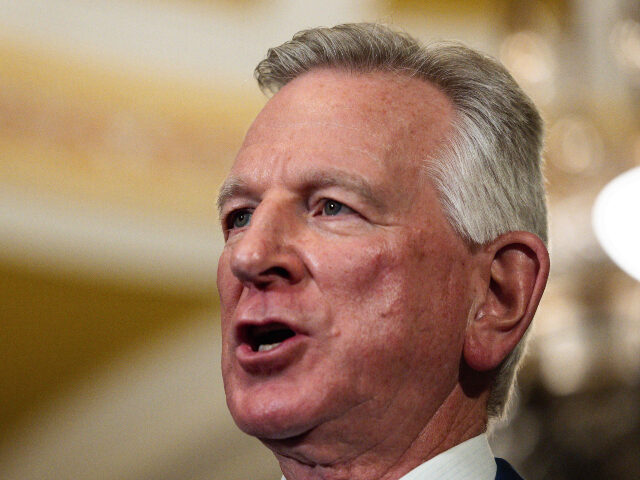 Sen. Tommy Tuberville (R-AL) speaks during a news conference following the weekly Senate R