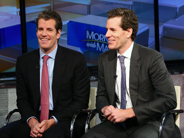 Tyler Winklevoss and Cameron Winklevoss Entrepreneurs Tyler Winklevoss and Cameron Winklevoss discuss bitcoin with with Maria Bart